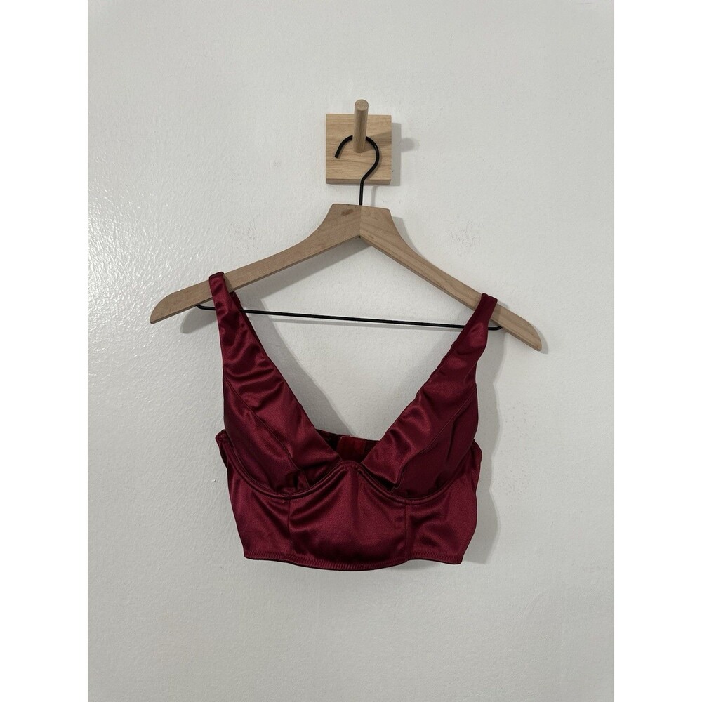 Urban Outfitters Out From Under Maroon Corset Bustier Top Med Sexy Crop Silk